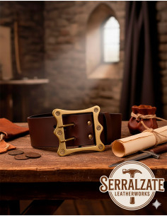Mittelalterlicher breiter Ivo-Gürtel - Dunkelbraun