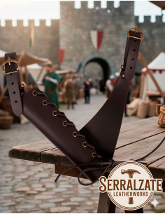 Tahalí porta espadas Badulf ajustable - Marrón oscuro