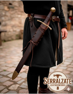 Tahalí porta espadas Badulf ajustable - Marrón oscuro 2