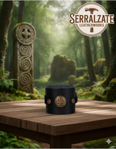 Pulsera nudos celtas ajustable, 1 unidad. Negra