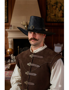 Deluxe hat DelaCroix media ala af musketererne, sort