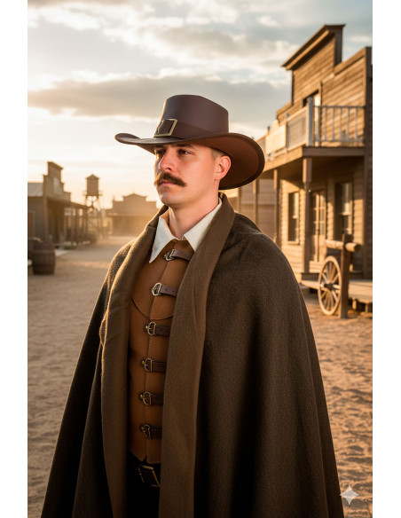 Solomon Kane hat i mørkebrunt læder