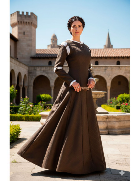 Mittelalterliches Kleid Mérida - Braun