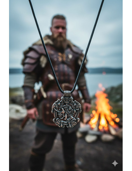 Viking-Halskette des Jarl - Silberfarben