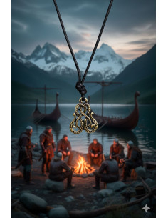 Vikinghanger met slang met twee hoofden - Goud