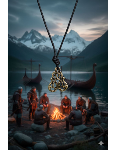 Viking-Anhänger mit zweiköpfiger Schlange - Gold