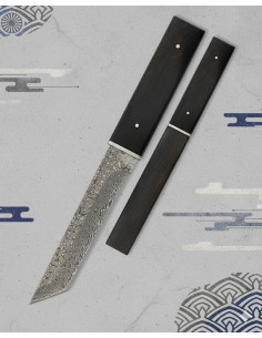 Albaïnox Damascus mes met houten schede (26 cm.)