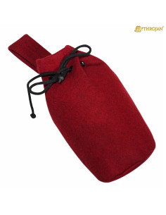 Bolsa limosnera en lana con cordones, color rojo vino 2
