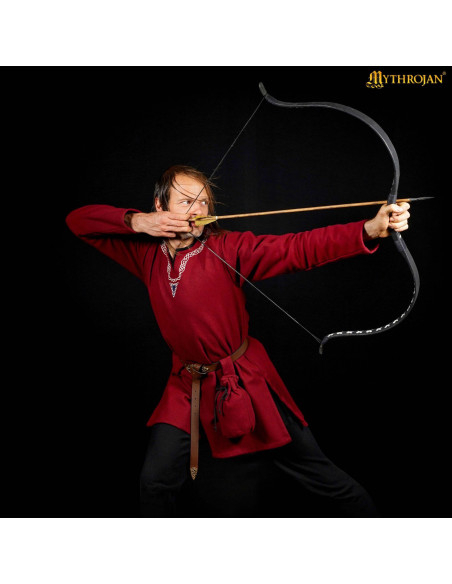 Lommetaske i uld med snøre, vinrød farve