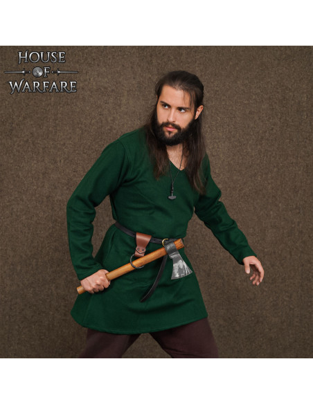 Tahalí en cuero con aro trenzado,...