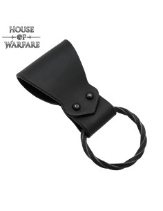 Leder-Tahali mit geflochtenem Ring, schwarz 2