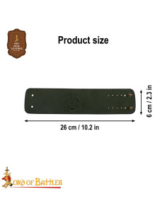 Brazalete medieval en cuero diseño relieve nudos celtas,... 2