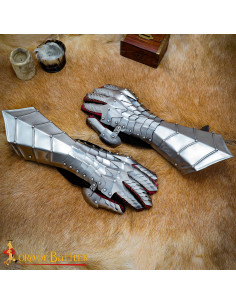 Mittelalterliche Fantasy-Gothic-Handschuhe, Kaliber 18 2