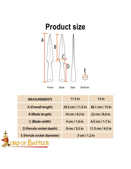 Punta de lanza medieval en acero...