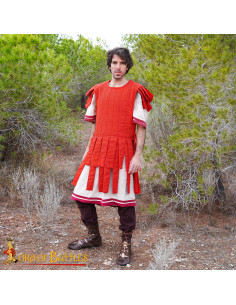 Chaleco romano acolchado en algodón, color rojo