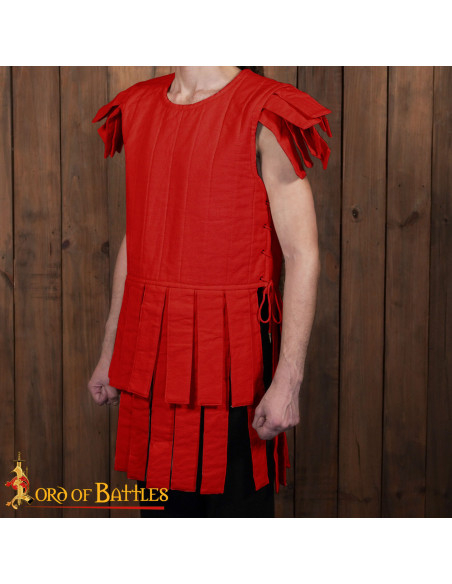 Romersk polstret vest i bomuld, rød Romersk polstret vest i bomuld, rød