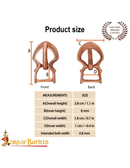 Hebilla medieval pequeña en bronce...