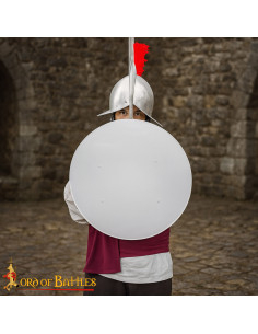 Escudo medieval redondo personalizable en acero color blanco