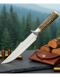 Cuchillo de caza SCK con funda, mango imitación asta (31... 2