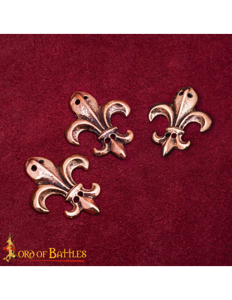 Set 3 adornos medievales flor de lis...
