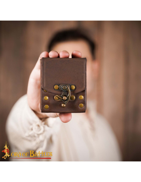 Kleine leren tailleportemonnee, bruin