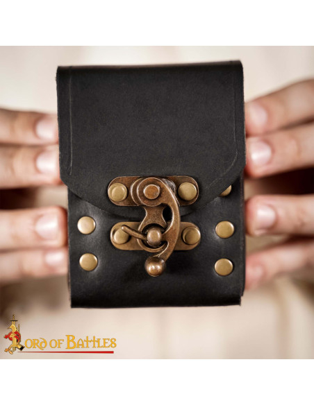 Lille læderbæltepose, sort