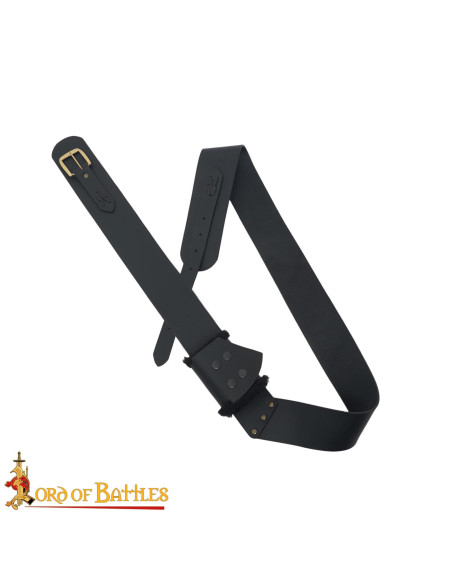 Cinturón con tahali medieval en cuero... Cinturón con tahali medieval en cuero...