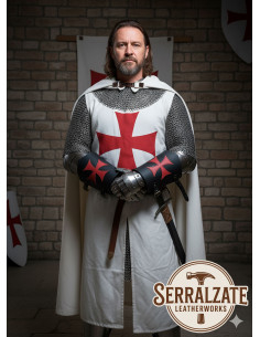 Brazaletes templarios de cuero con la Cruz de Malta - Negros 2
