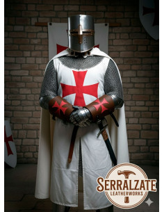 Brazaletes templarios de cuero con la Cruz de Malta -... 2