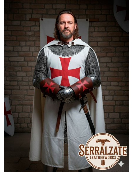 Brazaletes templarios de cuero con la...