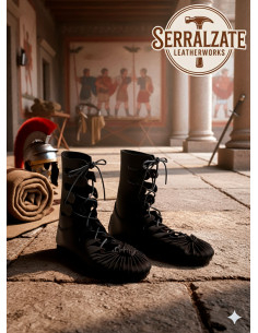 Cáligas o botas de legionario romano artesanales, negras 2