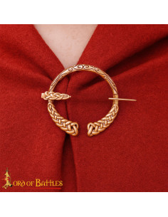 Broche vikingo en bronce trenzado nudos nórdicos 2