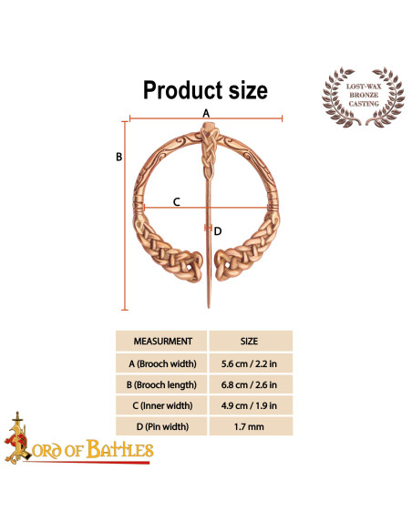 Broche vikingo en bronce trenzado...