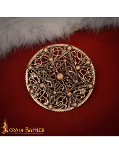 Oud bronzen Vikingklem met filigrain in Noordse stijl