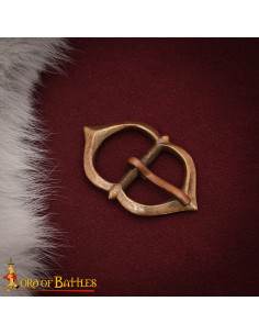 Hebilla medieval para cinturón en bronce enjevecido