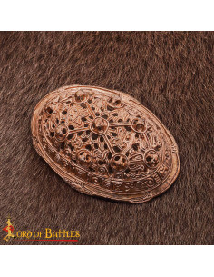 Broche vikingo oval siglo IX en bronce brillante