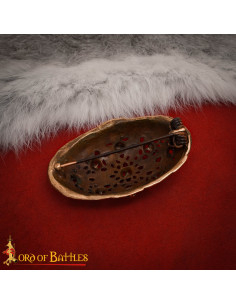Broche vikingo oval siglo IX en bronce envejecido 2