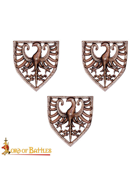 Set van 3 middeleeuwse insignes in...