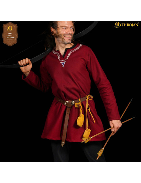 Pack van 2 medievalse leren buideltas...