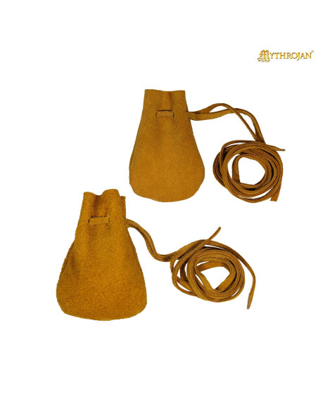 Pack van 2 medievalse leren buideltas...