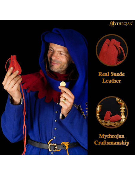 Pak 2 medievalse leren suède zakken,...