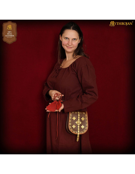 Pak 2 medievalse leren suède zakken,...