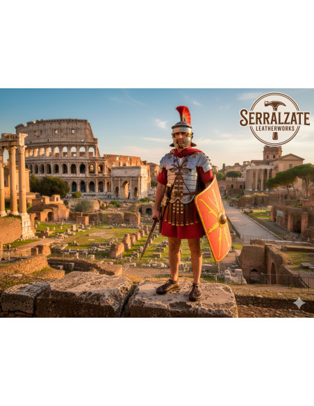 Romerske sandaler i mørkebrunt læder