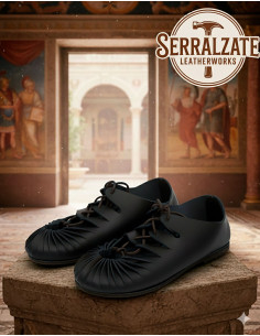 Sandalias cáligas romanas en negro