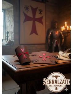 Templerarmbänder Kreuz der acht Seligkeiten in Dunkelbraun