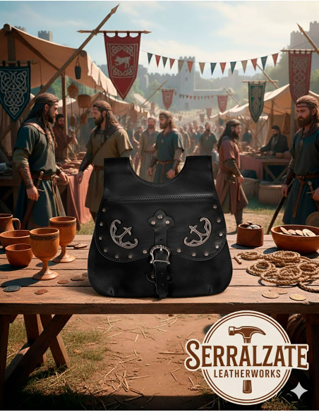 Bolso Celta-Medieval Gareth en negro Bolso Celta-Medieval Gareth en negro