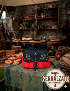 Bolso Celta-Medieval Gareth en negro-rojo 2