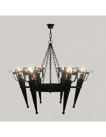 Smeedlamp met middeleeuwse...