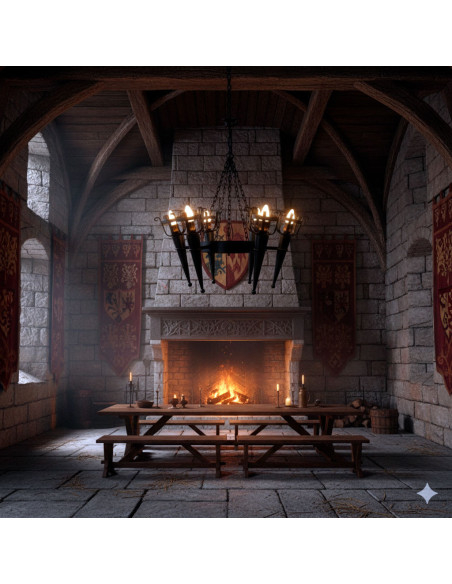 Smeedlamp met middeleeuwse...