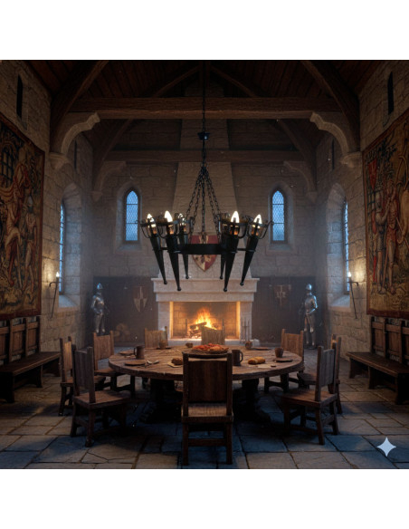 Smeedlamp met middeleeuwse...